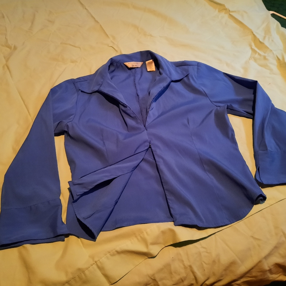 Unique double zipper blouse